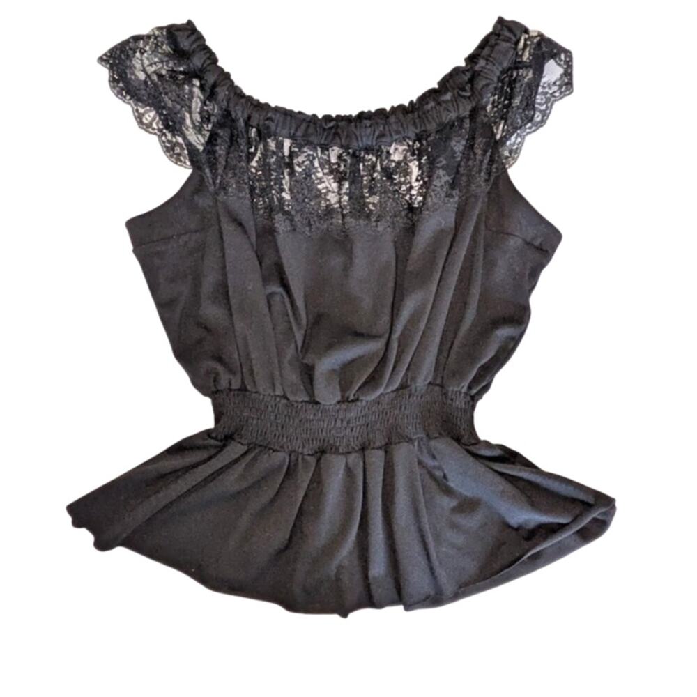 Sam & Max Womens S Lacey Peplum Top Witchy Fairy Whimsigoth Gothic Dark Romantic